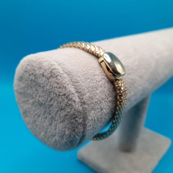 Vintage Monet Mesh Bracelet, Magnetic Clasp, 1990s - Picture 2 of 10